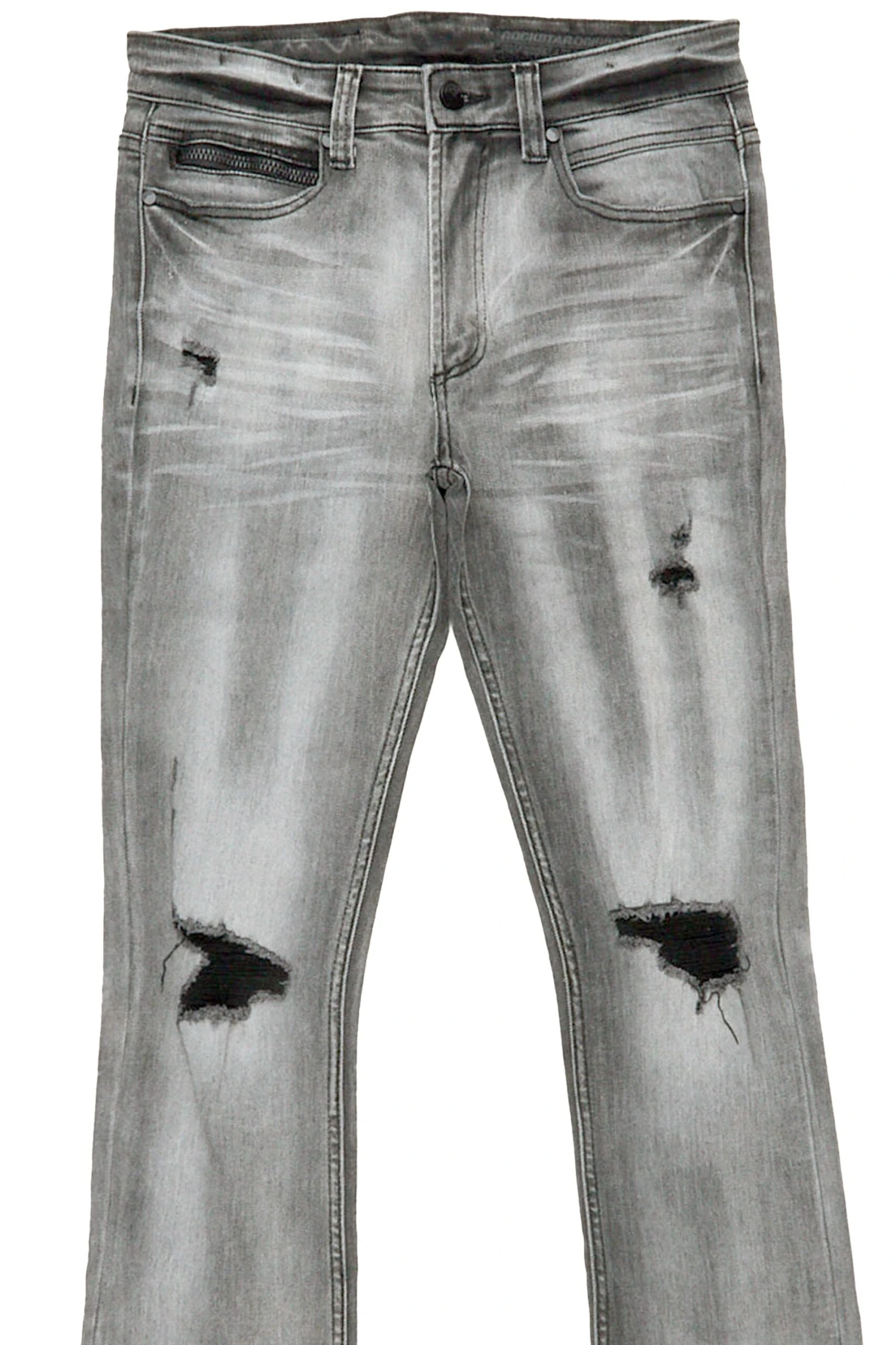 Parq Grey Stacked Flare Jean 3 Parq Grey Stacked Flare Jean - Image 3