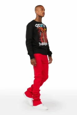 Faith Red Super Stacked Flare Jean -The Fresh Brand Shop 005 dfee36e7 f6a2 49ff aa40 92d9574b8306 scaled