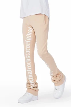Callie Beige Super Stacked Pants