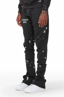 Farlee Black Super Stacked Flare Pants