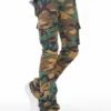 Kirrem Camo Super Stacked Flare Jean
