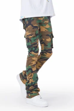 The Fresh Brand Shop 22 Kirrem Camo Super Stacked Flare Jean
