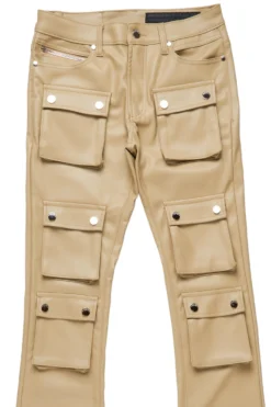 Remi Beige Faux Leather Stacked Flare Jean 15 Remi Beige Faux Leather Stacked Flare Jean -The Fresh Brand Shop 02 793f18e3 e896 4683 926c 1f6a992e6a27