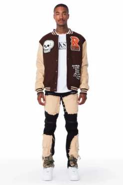 Eisen Beige/Brown Varsity Jacket -The Fresh Brand Shop 02 ff34dc27 2254 4d5f bebd 5602fc691acf scaled