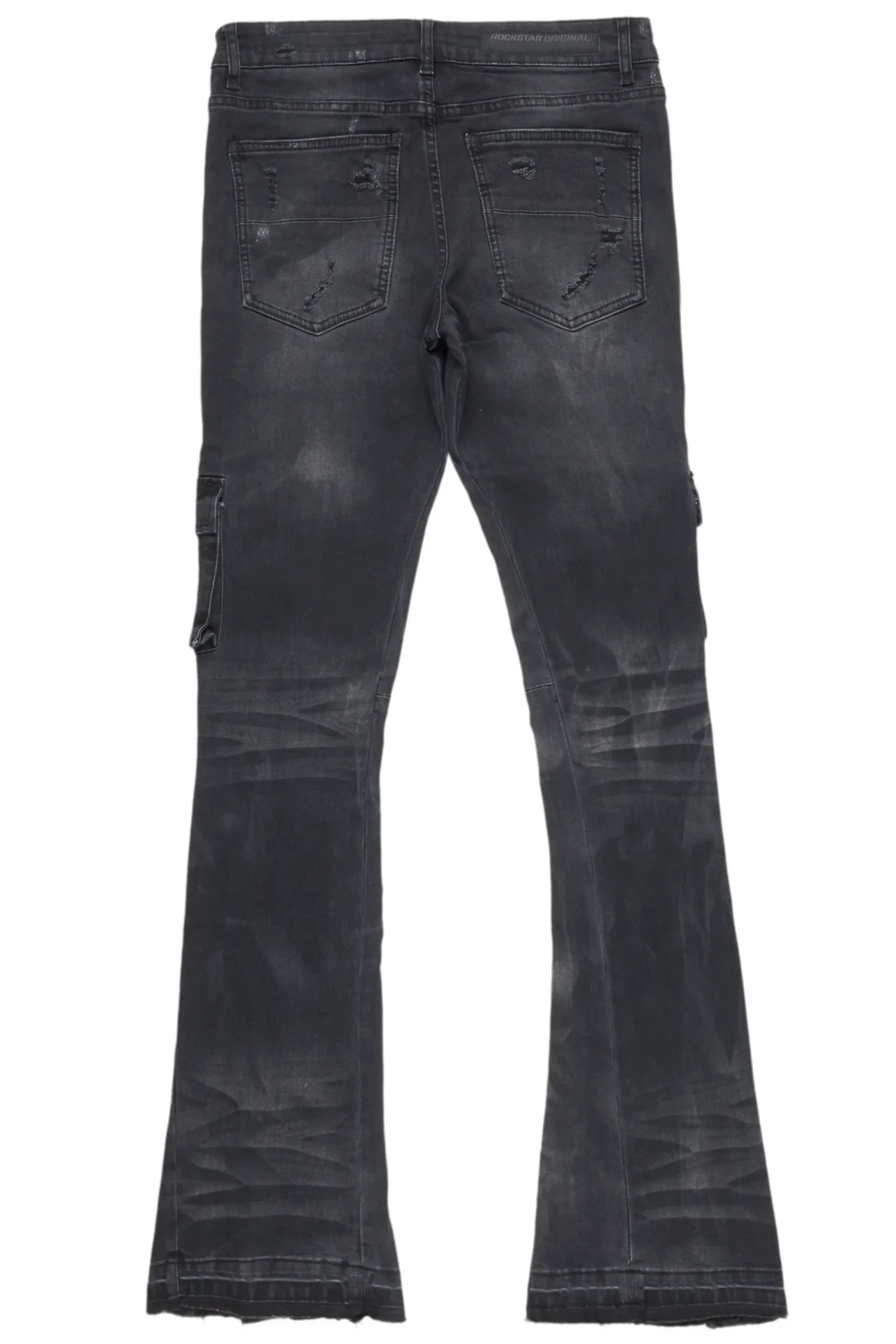 Adriel Grey Wash Cargo Stacked Flare Jean 8 Adriel Grey Wash Cargo Stacked Flare Jean - Image 8