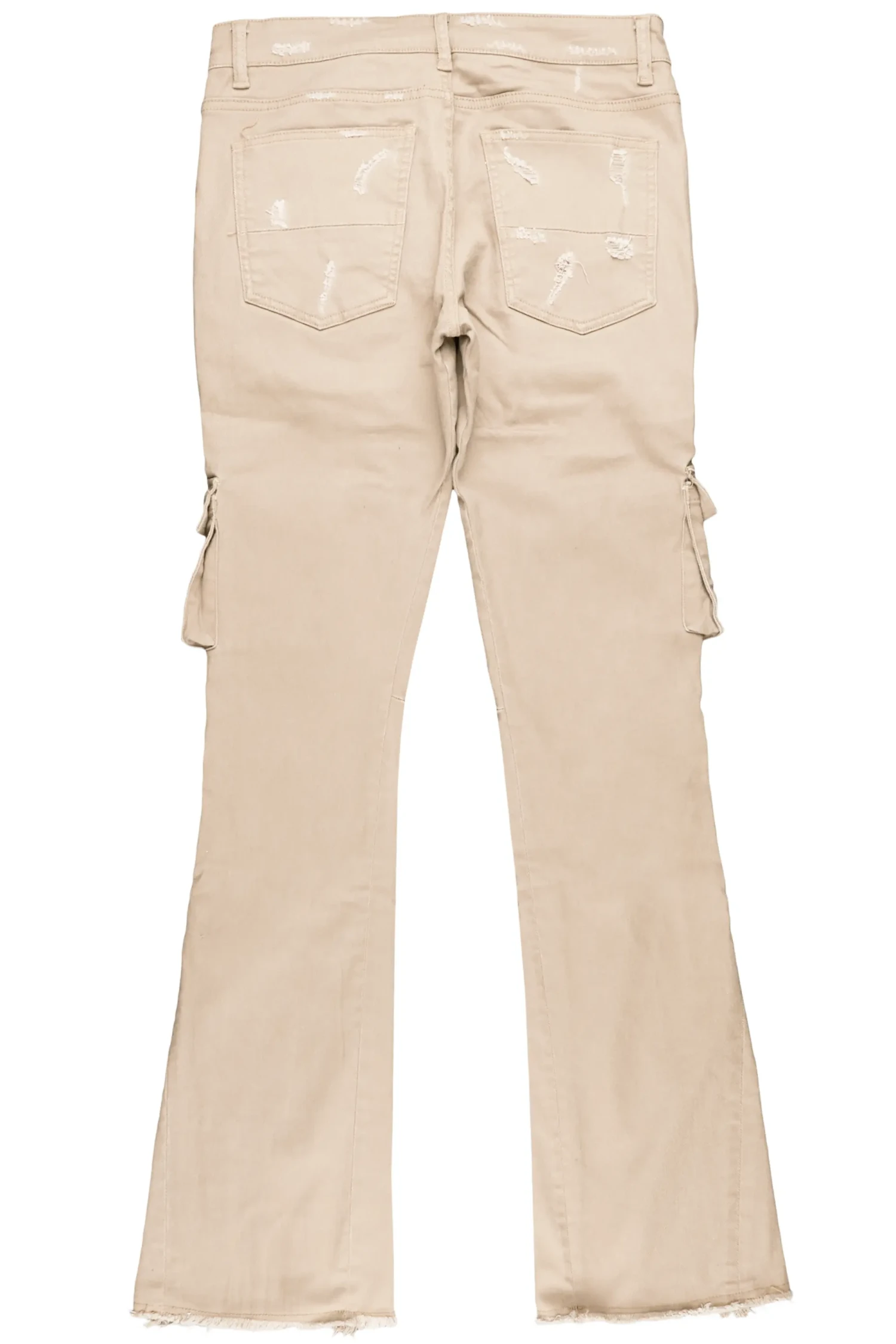 Adriel Beige Cargo Stacked Flare Jean 4 Adriel Beige Cargo Stacked Flare Jean - Image 4