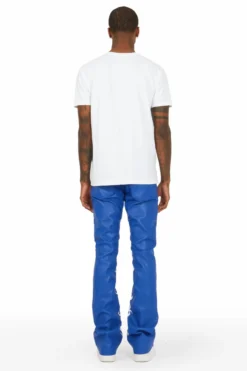 Eliam Blue/White Faux Leather Stacked Flare Jean -The Fresh Brand Shop 04 e348f8d7 d76d 44a2 aa6e 8dfe6d5ea152 scaled