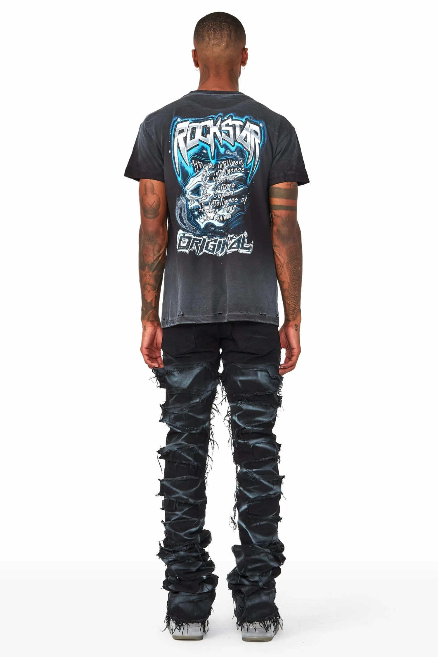 Hayden Black Super Stacked Flare Jean 3 Hayden Black Super Stacked Flare Jean - Image 3