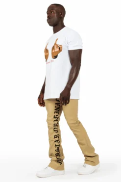 Eliam Beige/Black Faux Leather Stacked Flare Jean -The Fresh Brand Shop 05 13702416 6136 49dc 9944 fe0b4ff3b3a8 scaled