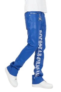 Eliam Blue/White Faux Leather Stacked Flare Jean -The Fresh Brand Shop 06 edc2571f d9c6 4655 918c 2b7555eb0d6a scaled