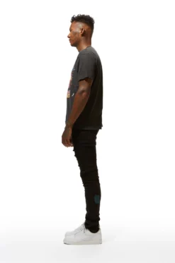 XXVI Black Oversized Graphic T-Shirt -The Fresh Brand Shop 22 MON AUG22 RSOBLKLBL0779 scaled