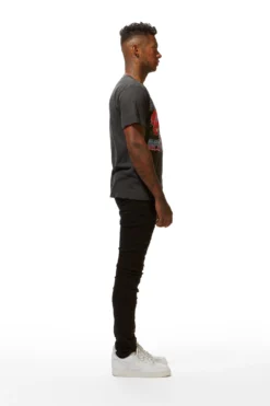 XXVI Black Oversized Graphic T-Shirt -The Fresh Brand Shop 22 MON AUG22 RSOBLKLBL0783 scaled