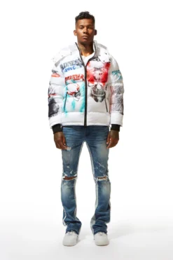 White Nash Graphic Print Puffer Jacket -The Fresh Brand Shop 22 MON AUG22 RSOBLKLBL0833 scaled