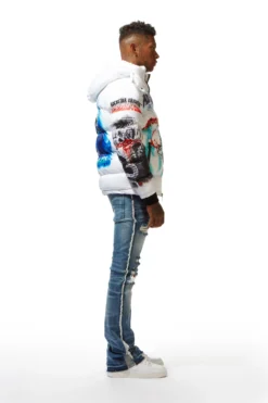 White Nash Graphic Print Puffer Jacket -The Fresh Brand Shop 22 MON AUG22 RSOBLKLBL0836 scaled