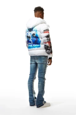White Nash Graphic Print Puffer Jacket -The Fresh Brand Shop 22 MON AUG22 RSOBLKLBL0838 scaled