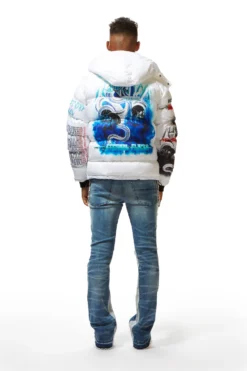 White Nash Graphic Print Puffer Jacket -The Fresh Brand Shop 22 MON AUG22 RSOBLKLBL0839 scaled