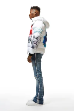 White Nash Graphic Print Puffer Jacket -The Fresh Brand Shop 22 MON AUG22 RSOBLKLBL0842 scaled