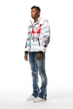 White Nash Graphic Print Puffer Jacket -The Fresh Brand Shop 22 MON AUG22 RSOBLKLBL0843 scaled