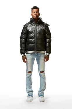 SIR LEATHERETTE PUFFER JACKET-BLACK -The Fresh Brand Shop 22 MON AUG22 RSOBLKLBL0891 scaled