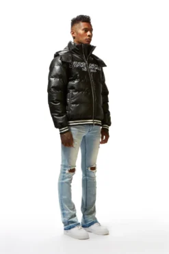 SIR LEATHERETTE PUFFER JACKET-BLACK -The Fresh Brand Shop 22 MON AUG22 RSOBLKLBL0893 scaled