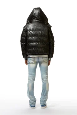 SIR LEATHERETTE PUFFER JACKET-BLACK -The Fresh Brand Shop 22 MON AUG22 RSOBLKLBL0897 scaled