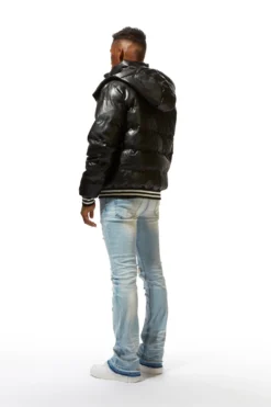 SIR LEATHERETTE PUFFER JACKET-BLACK -The Fresh Brand Shop 22 MON AUG22 RSOBLKLBL0900 scaled