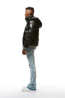 SIR LEATHERETTE PUFFER JACKET-BLACK -The Fresh Brand Shop 22 MON AUG22 RSOBLKLBL0901 scaled