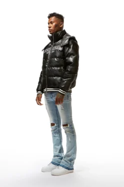 SIR LEATHERETTE PUFFER JACKET-BLACK -The Fresh Brand Shop 22 MON AUG22 RSOBLKLBL0902 scaled