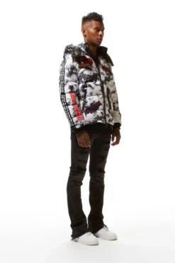 GIOVAN PUFFER JACKET- BLK/WHT -The Fresh Brand Shop 22 MON AUG22 RSOBLKLBL1038 scaled