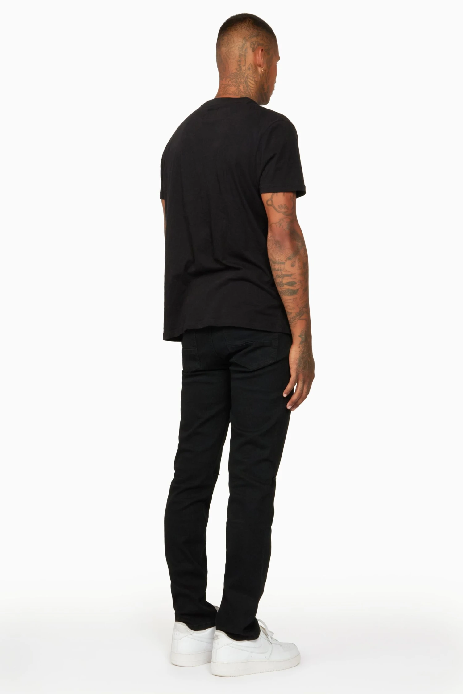 Oscar Black Knee Slit 5 Pocket Jean Straight Fit 9 Oscar Black Knee Slit 5 Pocket Jean Straight Fit - Image 9