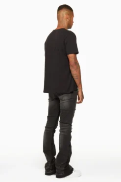 Tibbs Black Stacked Flare Jean -The Fresh Brand Shop 26MON SEP22 DION4183 scaled