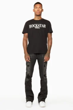 Tibbs Black Stacked Flare Jean -The Fresh Brand Shop 26MON SEP22 DION4189 scaled