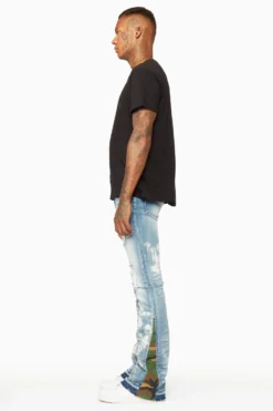 Strass Blue Stacked Flare Jean -The Fresh Brand Shop 26MON SEP22 DION4532 scaled