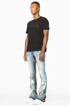 Strass Blue Stacked Flare Jean -The Fresh Brand Shop 26MON SEP22 DION4533 scaled