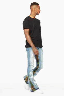 Strass Blue Stacked Flare Jean -The Fresh Brand Shop 26MON SEP22 DION4537 scaled