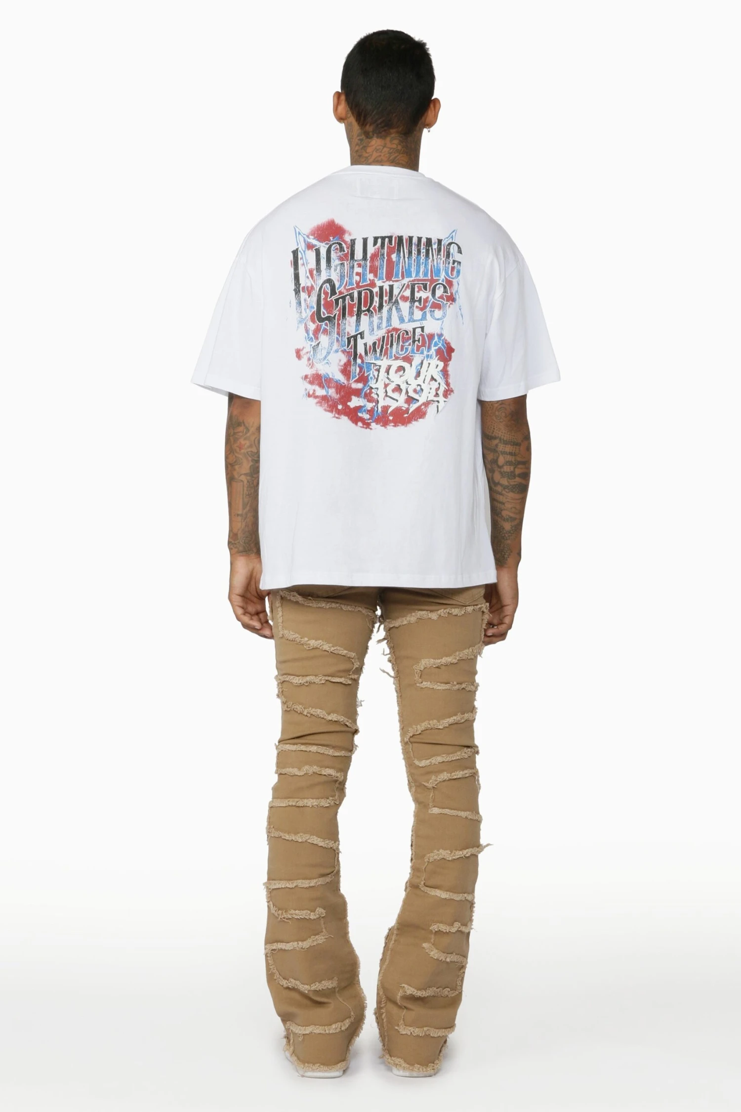 Gavin Beige Stacked Flare Jean 10 Gavin Beige Stacked Flare Jean - Image 10