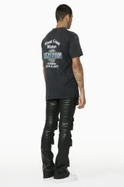 Remi Black Faux Leather Stacked Flare Jean -The Fresh Brand Shop 9Thur Feb23 Dion7697 scaled