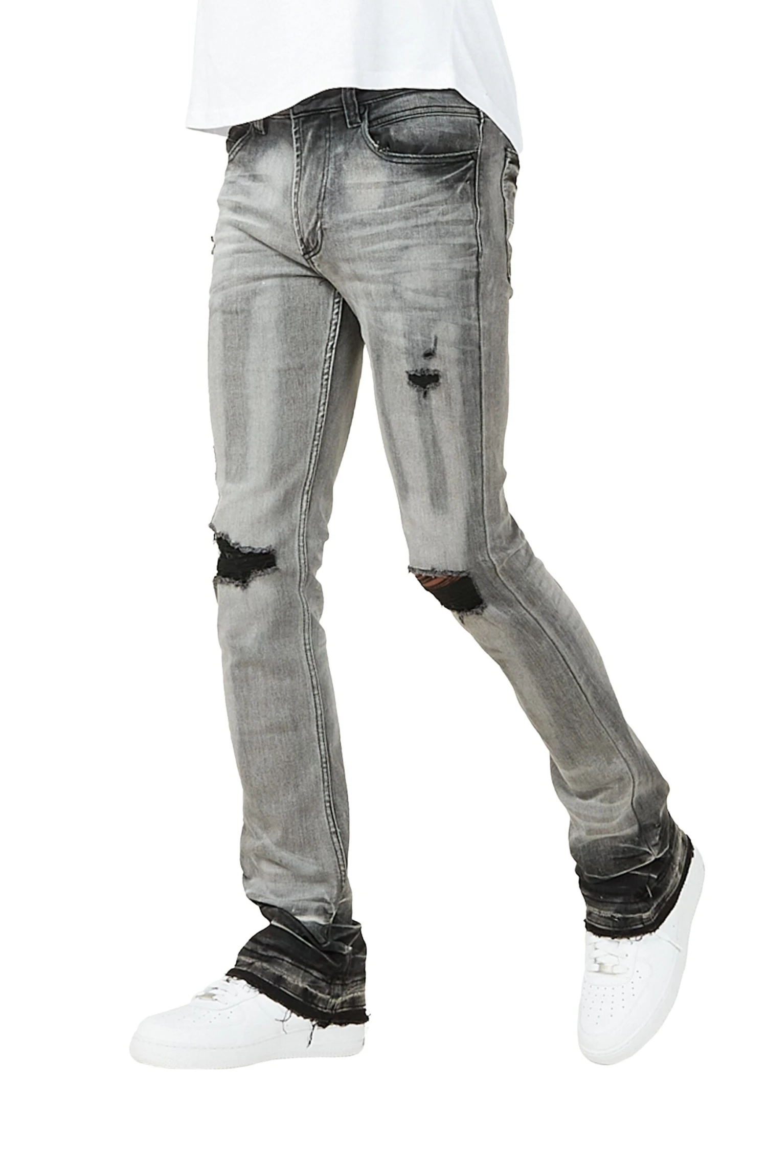Parq Grey Stacked Flare Jean 5 Parq Grey Stacked Flare Jean - Image 5