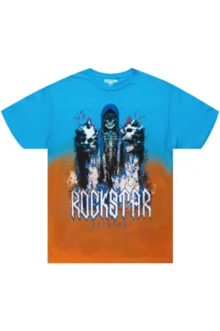 The Fresh Brand Shop 47 Aki Blue/Orange Graphic T-Shirt