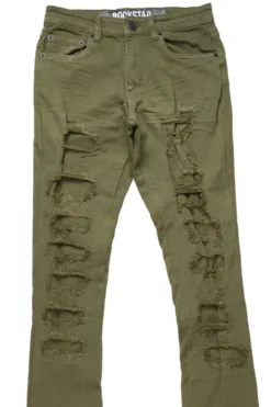Badal Olive Super Stacked Flare Jean -The Fresh Brand Shop BadalOliveSuperStackedFlareJean2