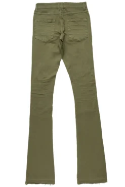 Badal Olive Super Stacked Flare Jean -The Fresh Brand Shop BadalOliveSuperStackedFlareJean3