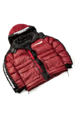 BRYSON PUFFER JACKET- RED/BLK