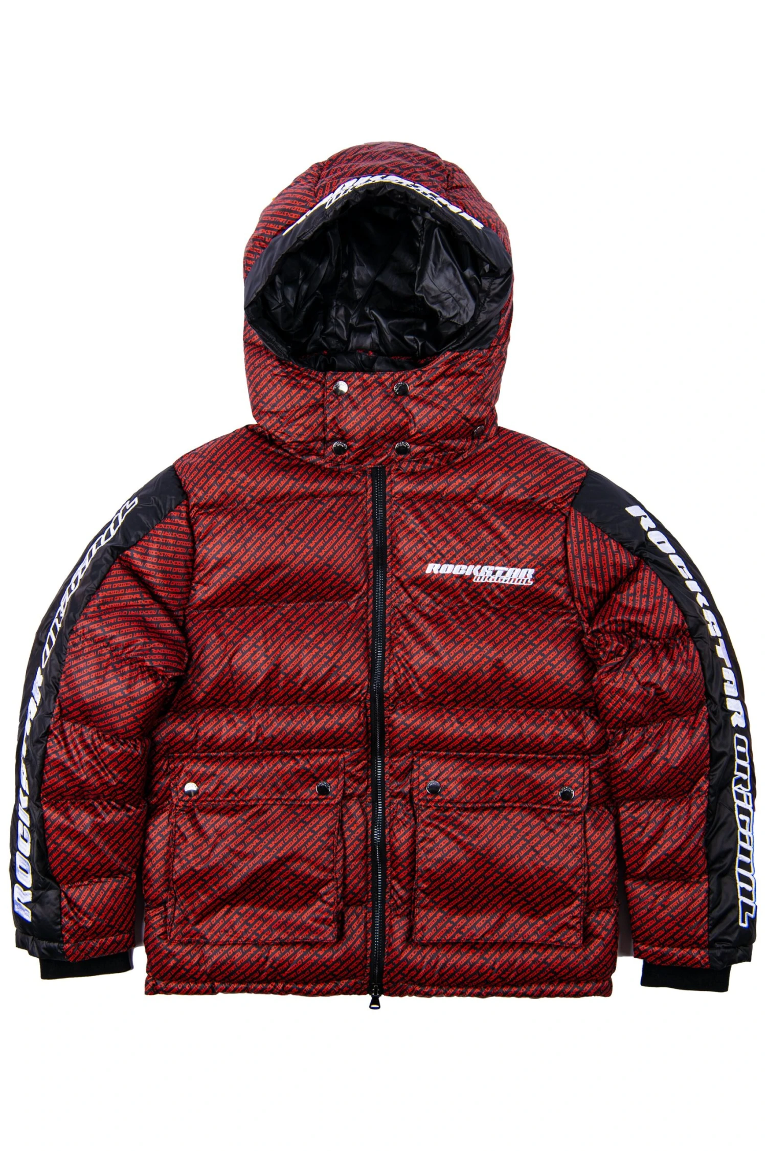 BRYSON PUFFER JACKET- RED/BLK 4 BRYSON PUFFER JACKET- RED/BLK - Image 4