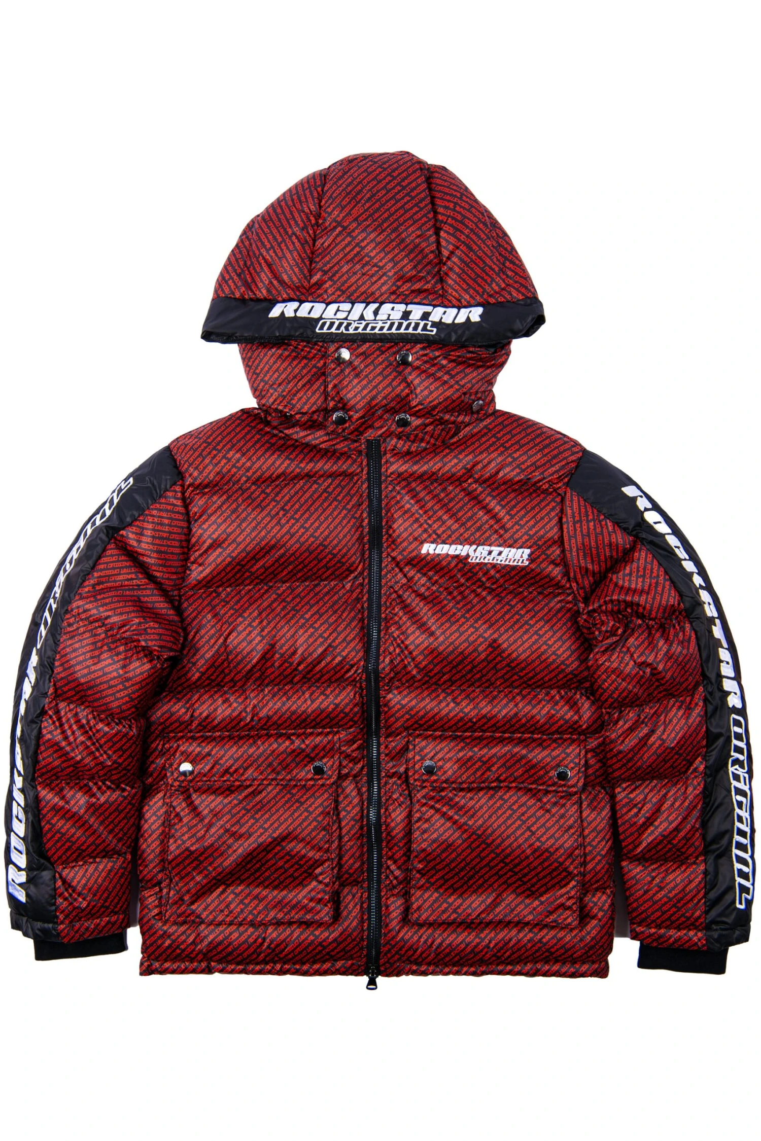 BRYSON PUFFER JACKET- RED/BLK 5 BRYSON PUFFER JACKET- RED/BLK - Image 5