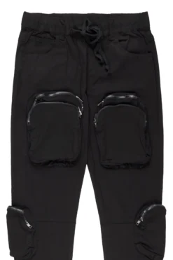 Cain Black Cargo Pants -The Fresh Brand Shop Cain Black Cargo Pants2 scaled