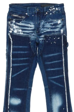Carson Dark Blue Stacked Flare Jean 15 Carson Dark Blue Stacked Flare Jean -The Fresh Brand Shop Carson Dark Blue Stacked Flare Jean2 scaled