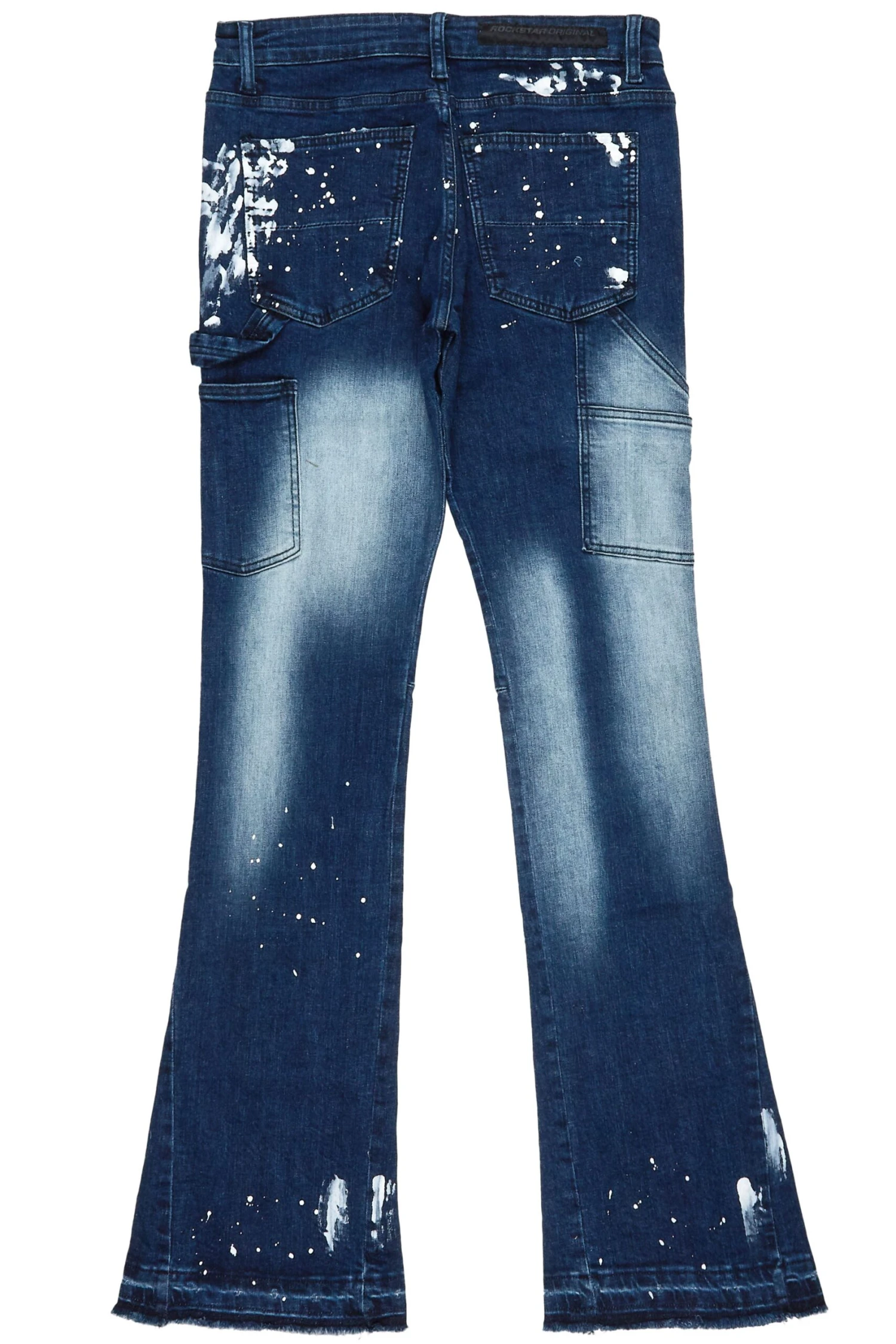 Carson Dark Blue Stacked Flare Jean 8 Carson Dark Blue Stacked Flare Jean - Image 8