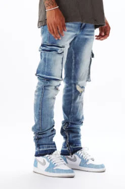 DUDLEY CARGO JEAN-BLUE -The Fresh Brand Shop DUDLEY CARGO JEAN BLUE5 scaled