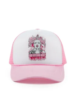 Deesepsha White/Pink Trucker Hat