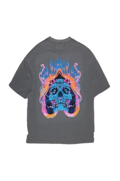 Disstans Vintage Grey Oversized Graphic T-Shirt